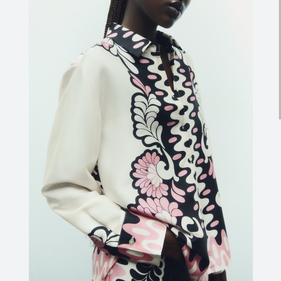 ❌️SOLD❌️ZARA SET FLORAL PRINT SHIRT AND STRAIGHT CUT PANTS SIZE S - Picture 10 of 12